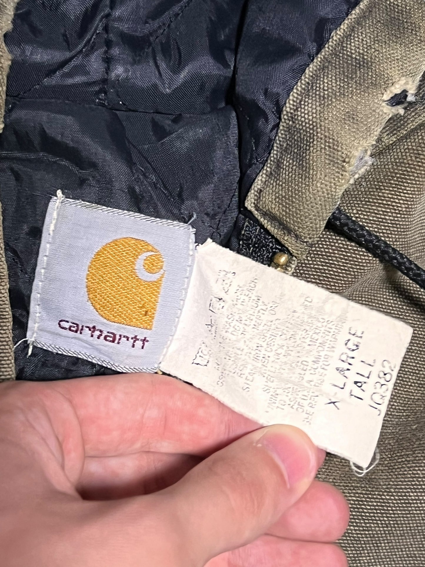 90’s Carhartt Hooded Brownish green jacket