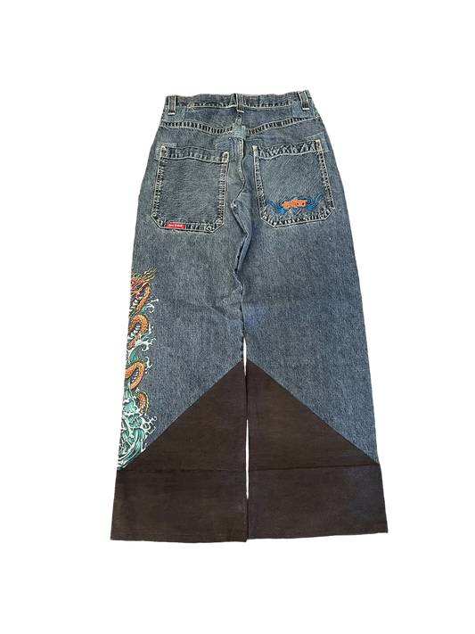 JNCO Dragon Jeans HEAVYILY REPAIRED